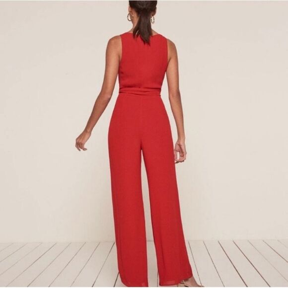 NWT Reformation Patti Jumpsuit Red Size 4 - Picture 5 of 13